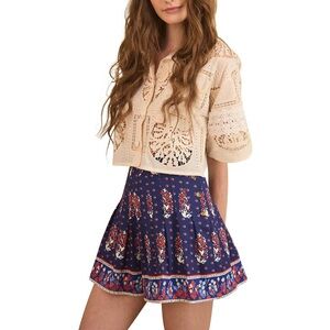 Hunter Bell Willa Shorts Fall Floral Navy Blue Red Size 10 NWT